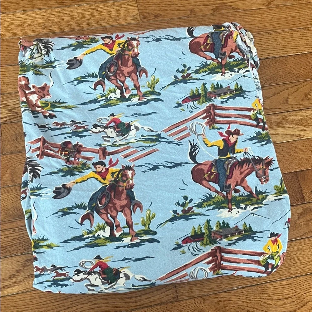 Nick & Nora Rio Grande Flat Sheet Twin Cotton Cowboy Ranch Western Horse Bedding
